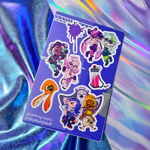 Feuille d’autocollants Splatoon Idol // Deep Cut Squid Sisters Off The Hook Décoration cadeau colorée