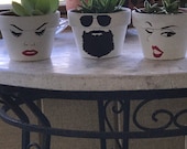 Indoor Outdoor use plant pot with face on it Custom Original Ceramic Succulent Planter Cute Decor Plant Accessories