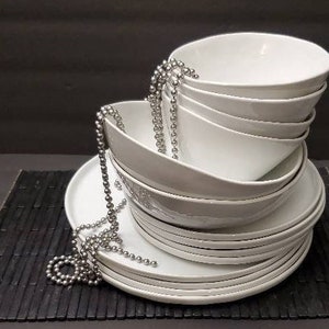 SALE!  Mercer White by Crate and Barrel - Rustic Glazed Porcelain Dinnerware