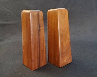 Mid Century Modern Teak Wood Salt and Pepper Shakers