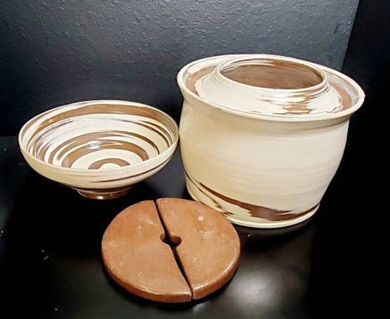 2.5 Quart Handthrown Clay Fermentation Croc With Lid and Etsy