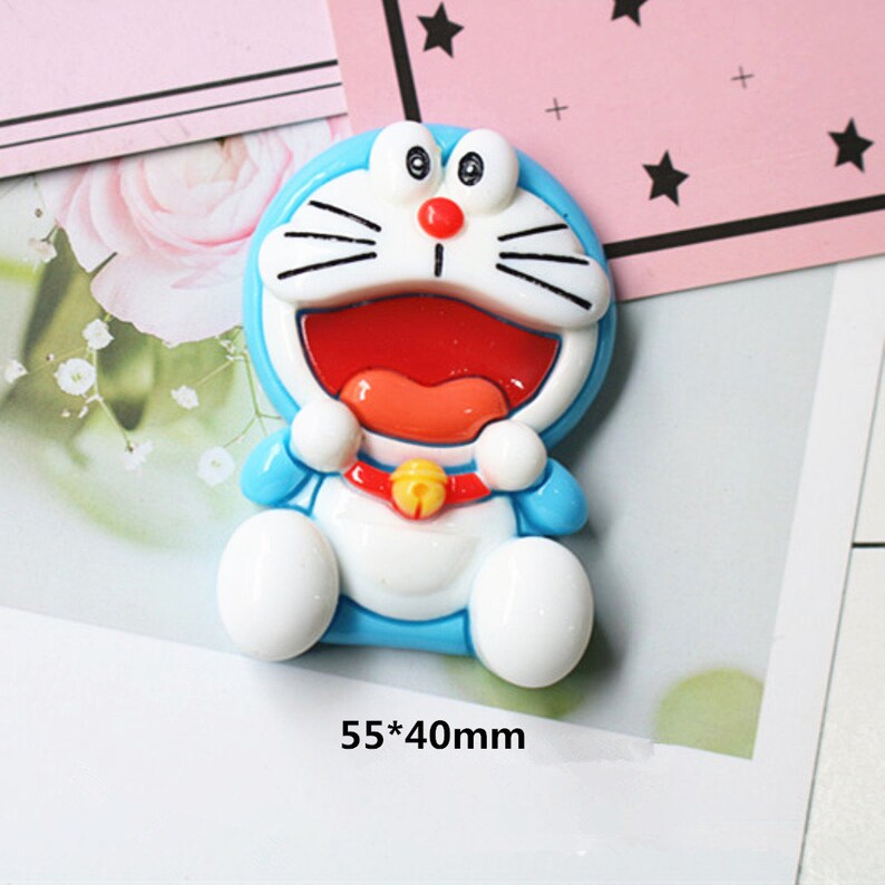 2PCS resin large Doraemon Kawaii miniature cabochon flat back Decoden DIY