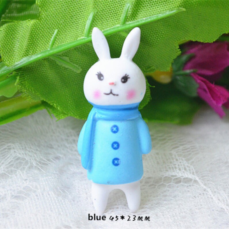 5102050PCS resin cartoon rabbit Kawaii miniature cabochon flat back Decoden DIY 45x23mm