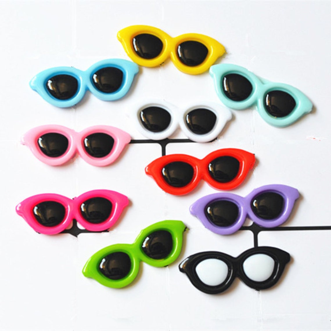 5/10/20/50pcs Resin Colorful Sunglasses Kawaii Miniature Etsy