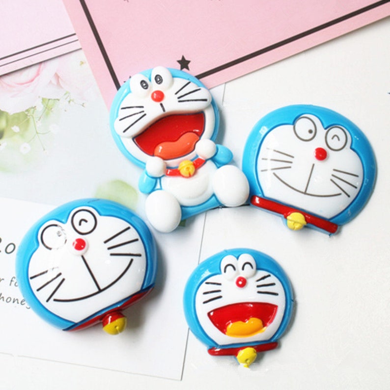 2PCS  resin large Doraemon Kawaii  miniature cabochon  flat back  Decoden  DIY