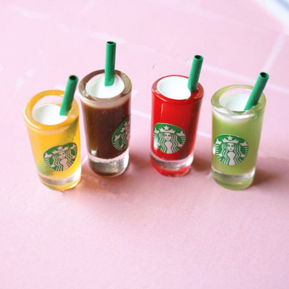 5/10/20/50pcs resin Starbucks Juice cup miniature cabochon Etsy