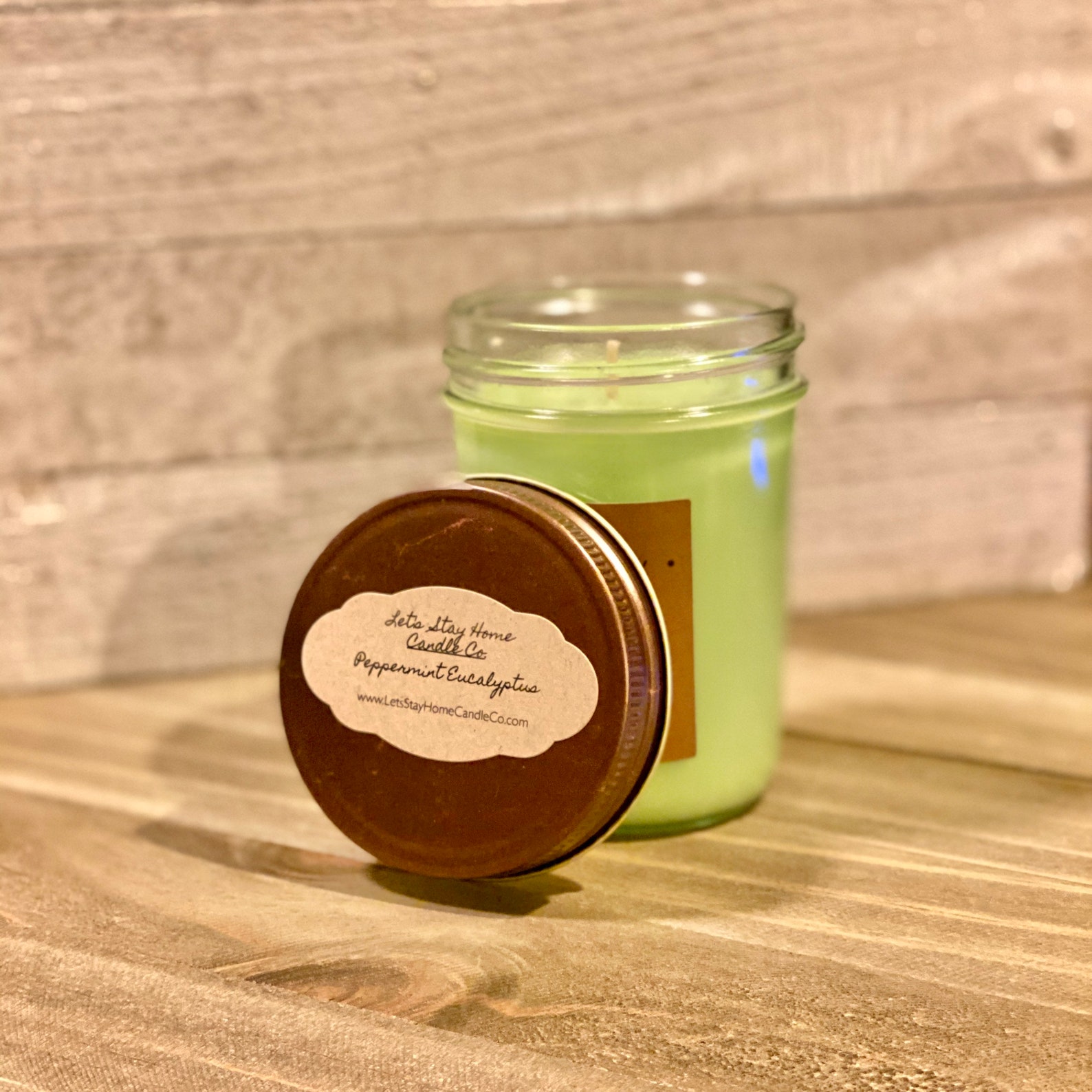 Peppermint Eucalyptus Scented Candle Handmade Candle Etsy