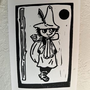 Wandering Page Black & White Block Print