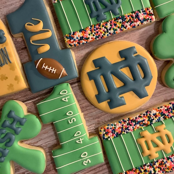 Notre Dame Sugar Cookies First Birthday Cookies
