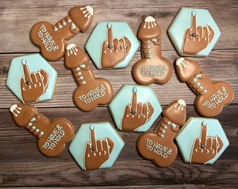 Bachelorette Cookies, Bride-To-Be, Bridal Party Cookies, Adult Party Cookies