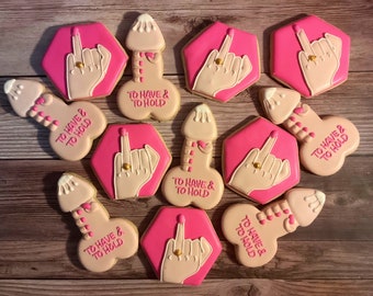 Bachelorette Cookies, Bride-To-Be, Bridal Party Cookies, Adult Party Cookies