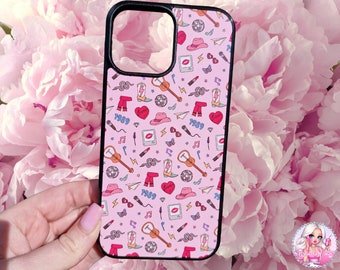 Phone Case, Pink, Cute, iphone 12, 13, 14, 15, Plus, Pro, Pro Max, Samsung 21, S22, Ultra, Cute, Country, Eras, Swiftie, Red