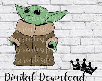 Download Baby yoda svg | Etsy