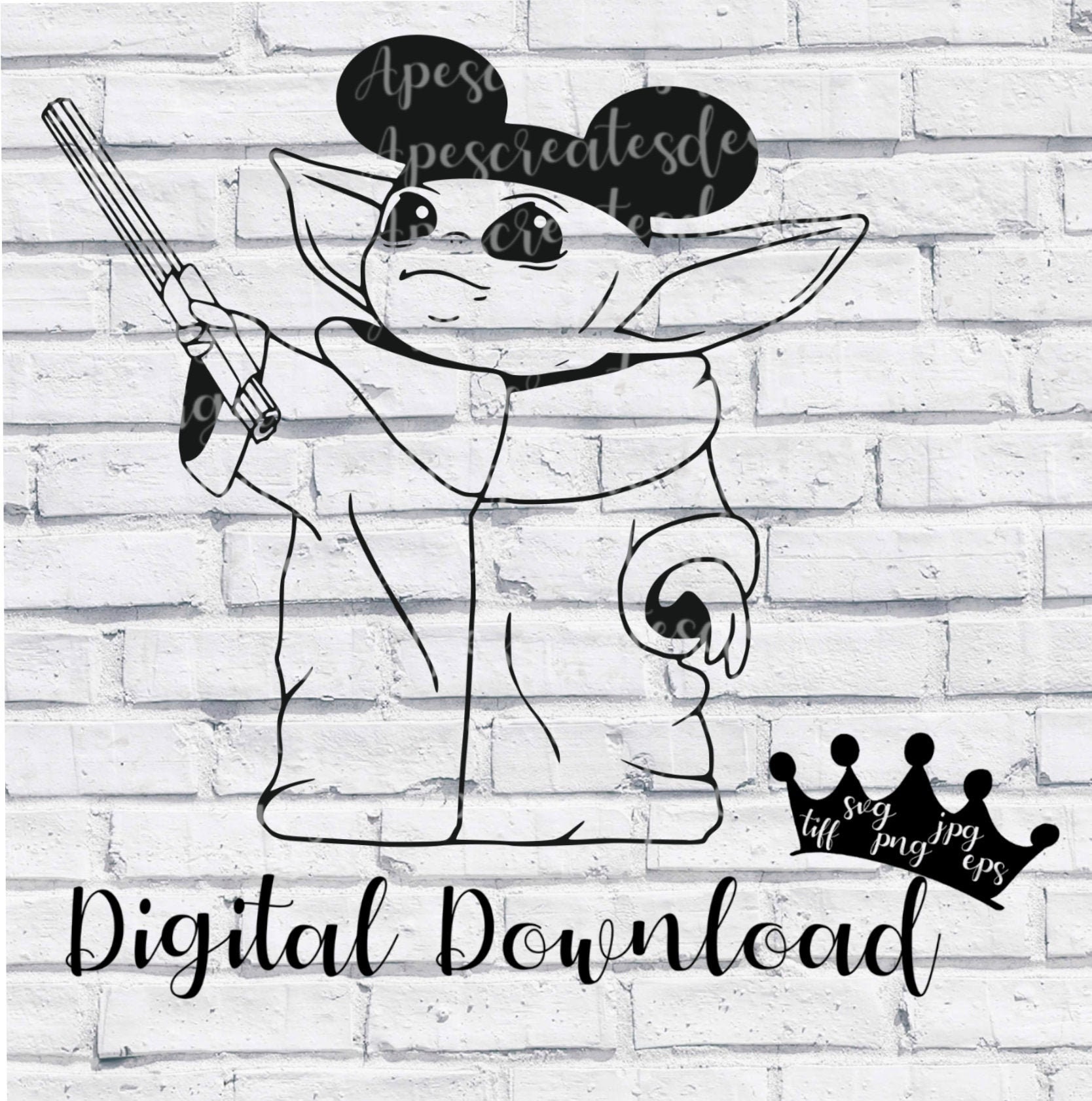 Free Free 259 Mickey Ears Baby Yoda Disney Svg SVG PNG EPS DXF File
