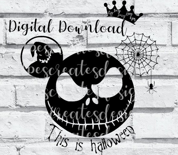 Download Free Nightmare Before Christmas Inspired Mickey Head Svg Png Jpg Etsy SVG DXF Cut File