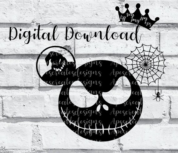 jack skellington nightmare before christmas inspired mickey etsy etsy