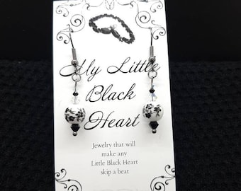 Black and White Flower Earrings