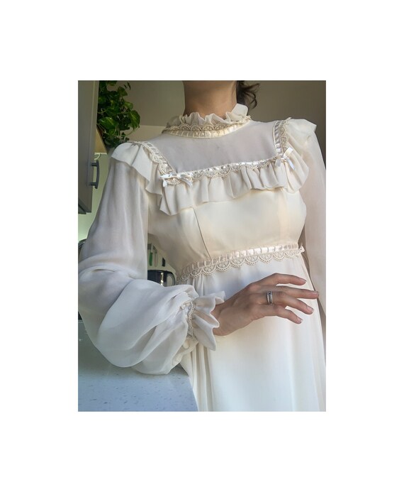 Vintage 1970s Victorian Mini Dress