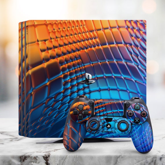 PS5 skin blue ps4 skin abstract ps4 skin orange ps4 skin PS5 Slim Sticker  ps4 classic console decal PS4 Pro Sticker PS4 Pro sticker wrap