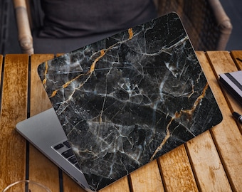 Black Marble Detail Laptop Laptop Skin, Macbook Skin, Computer Decal Sticker Full Coverage Laptop Skin