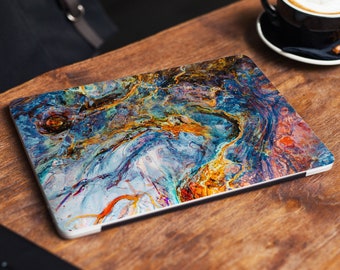Watercolor Marble Laptop Skin,Oil Marble Pattern Macbook Skin, Computer Decal Sticker Full Coverage Laptop Skin Colored Marble
