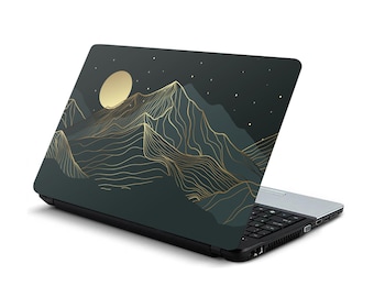 Adesivos para laptop com padrão verde profundo e montanhas, decalque de vinil universal, capas de decalque para laptop Dell Hp Lenovo Asus Chromebook Acer, adesivos para laptop