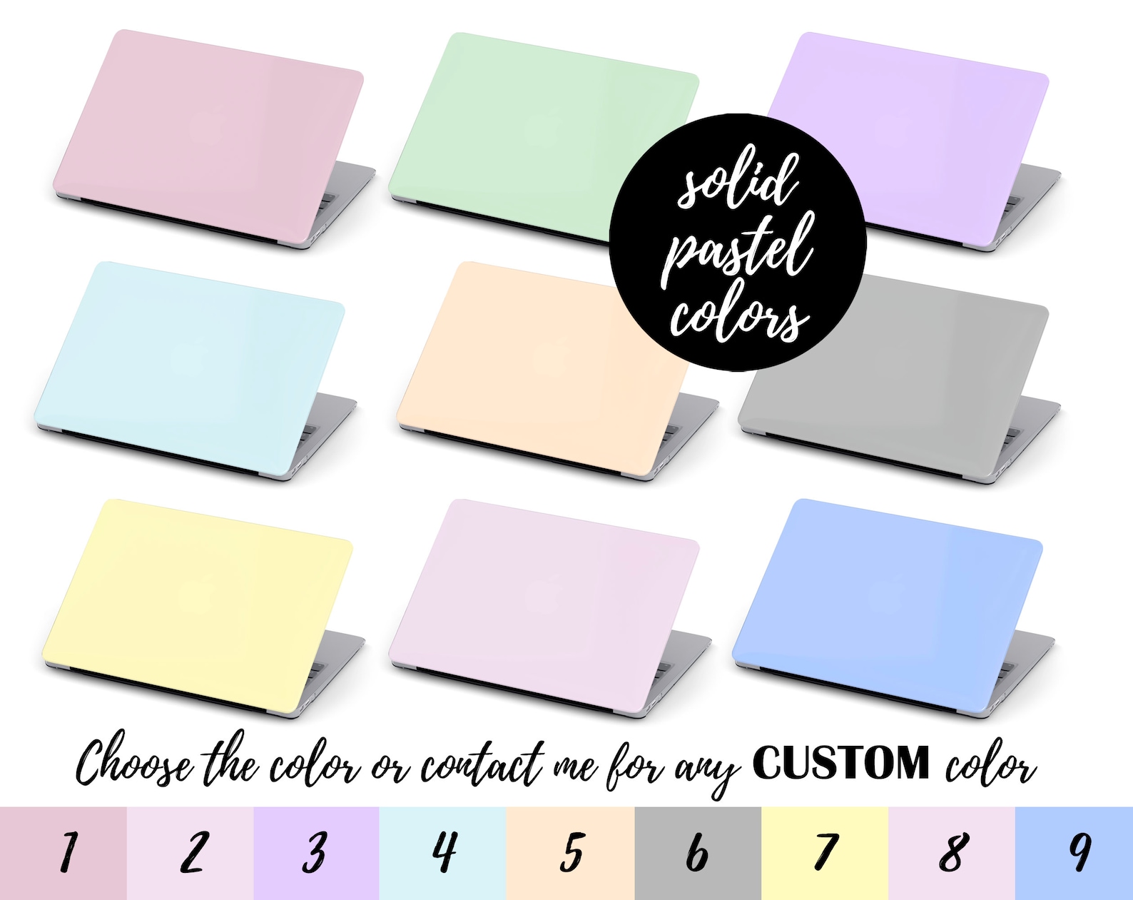 Computer Cover Color Samples SOLID PASTEL Colors Laptop Skin Custom Colors Vinyl Decal Dell Hp Asus ...