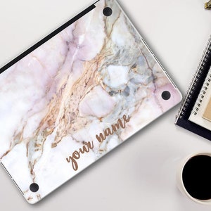 Marble Laptop Skin Sticker Name Notebook Vinyl Decal Dell Hp Lenovo Asus Chromebook Acer Laptop Decal Cover Skin For Any Laptop Sticker