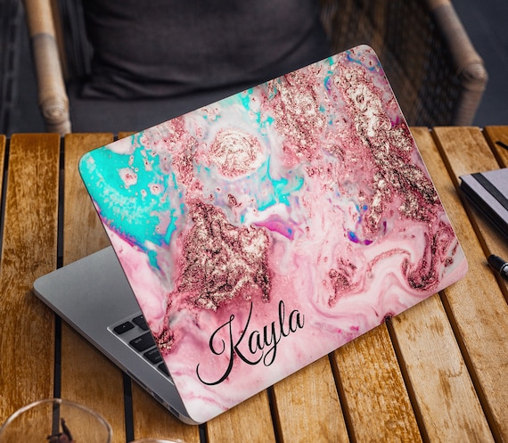 Colorful Marble Laptop Skin Custom Name Initials Vinyl Decal Dell Hp Lenovo  Asus Chromebook Acer Laptop Cover Blue Gold Pink Laptop Sticker - Etsy