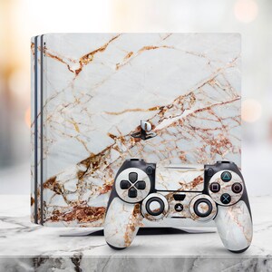 PS5 DualSense Controller Skin Mint Gold Marble Sparkle