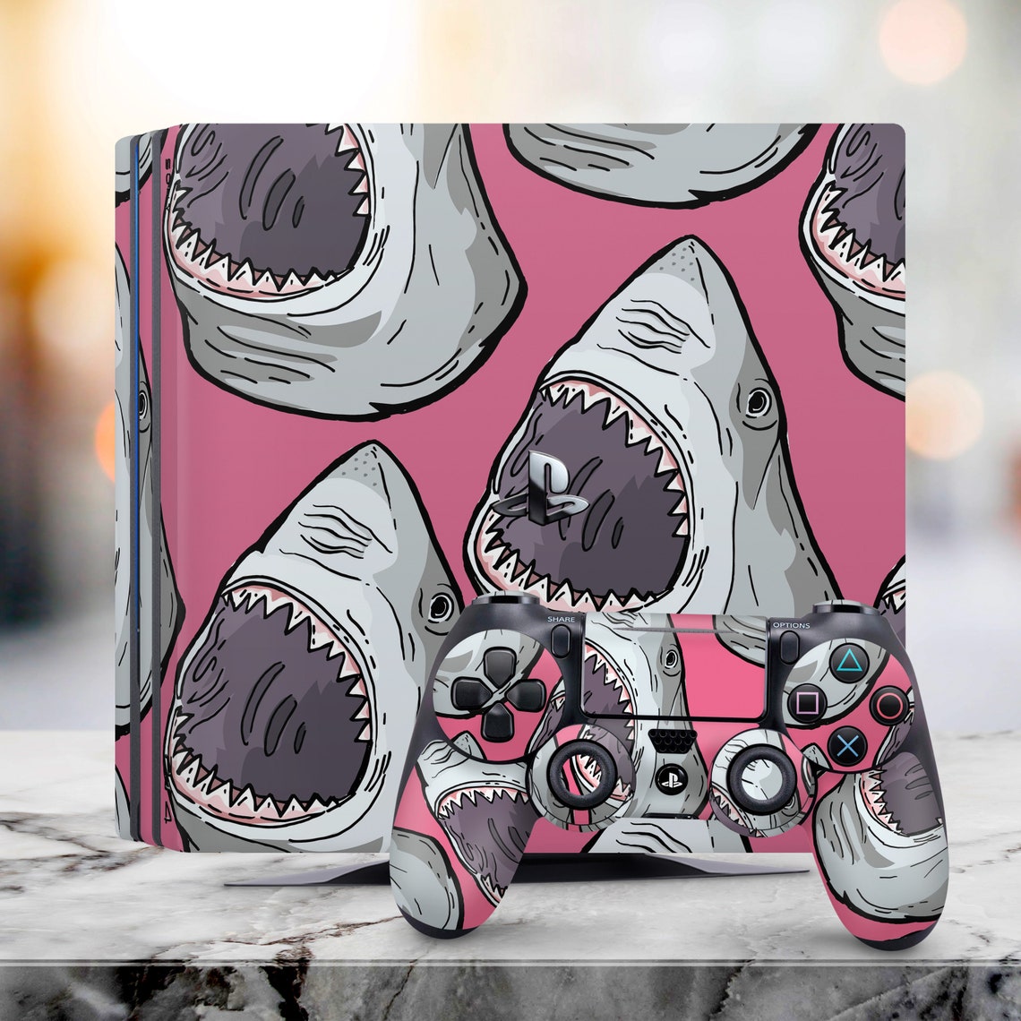 PS4 Skin Sharks PS4 Skin Animal PS4 Skin Pink Texture PS4