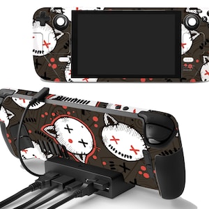 Niedliche Kitty Haustiere Muster Gaming Steam Deck Vinyl Skin Cartoon Hunde Katzen Ventil Konsole Steam Deck Decal Videospiele Steam Controller Sticker