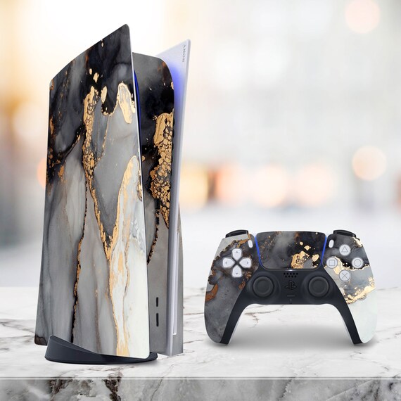 Black and Gold Split Marble Sony PlayStation Skin – Skinit