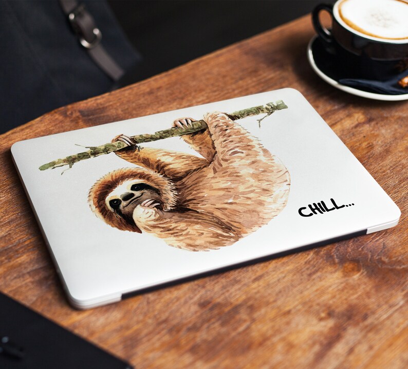 Sloth Laptop Skin Sticker Notebook Vinyl Decal Animal Dell Hp Etsy