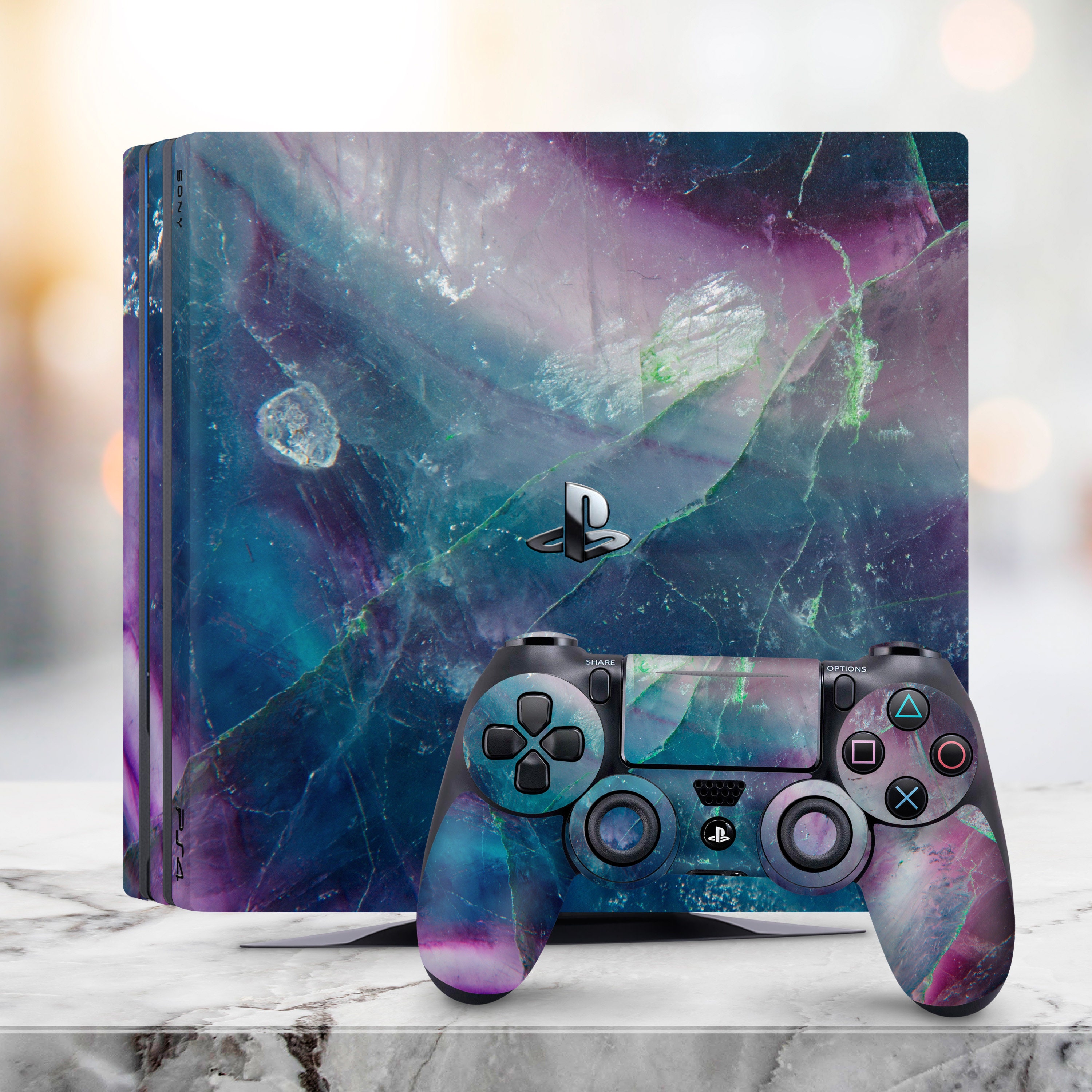 PS4 Skin Crystal PS4 Skin Purple Marble PS4 Skin Opal PS4 Skin Etsy