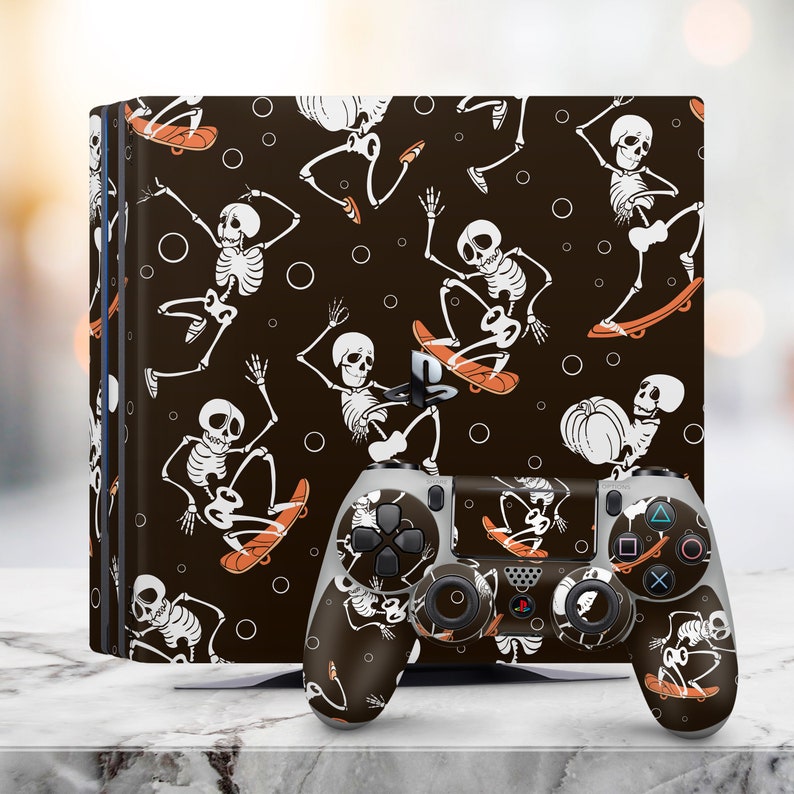 Ps4 skin skeleton ps4 skin halloween ps4 skin black dancing Etsy