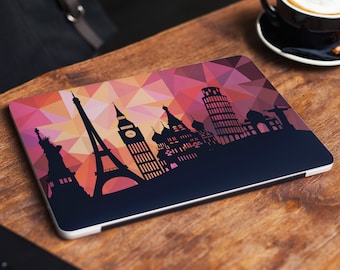 Sity Laptop Skin Sticker Travel Vinyl Decal Dell Hp Lenovo Asus Chromebook Acer Laptop Decal Funda geométrica Skin For Any Laptop Sticker