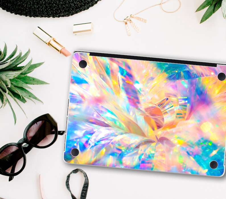 Colored Crystal Macbook Skins 12 Pro 13 Touch Bar 2017 Decal Skins Opal Marble MacBook Air 13 inch Vinyl Decal Sticker MacBook Pro Retina 15
