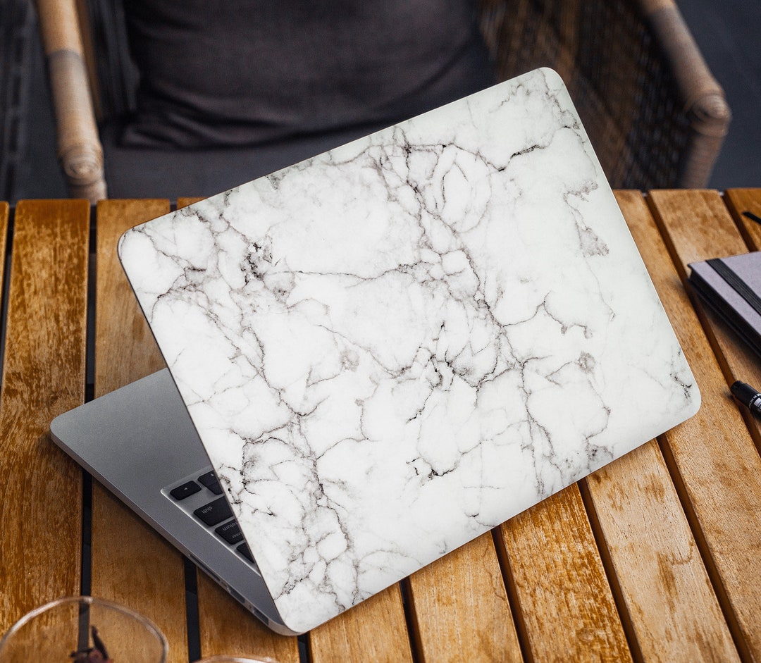 White Marble Laptop Skin Sticker Notebook Vinyl Decal Dell Hp Lenovo
