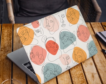 Abstract Laptop Skin Sticker Faces Notebook Vinyl Decal Dell Hp Lenovo Asus Chromebook Acer Laptop Decal Cover Skins For Any Laptop Stickers