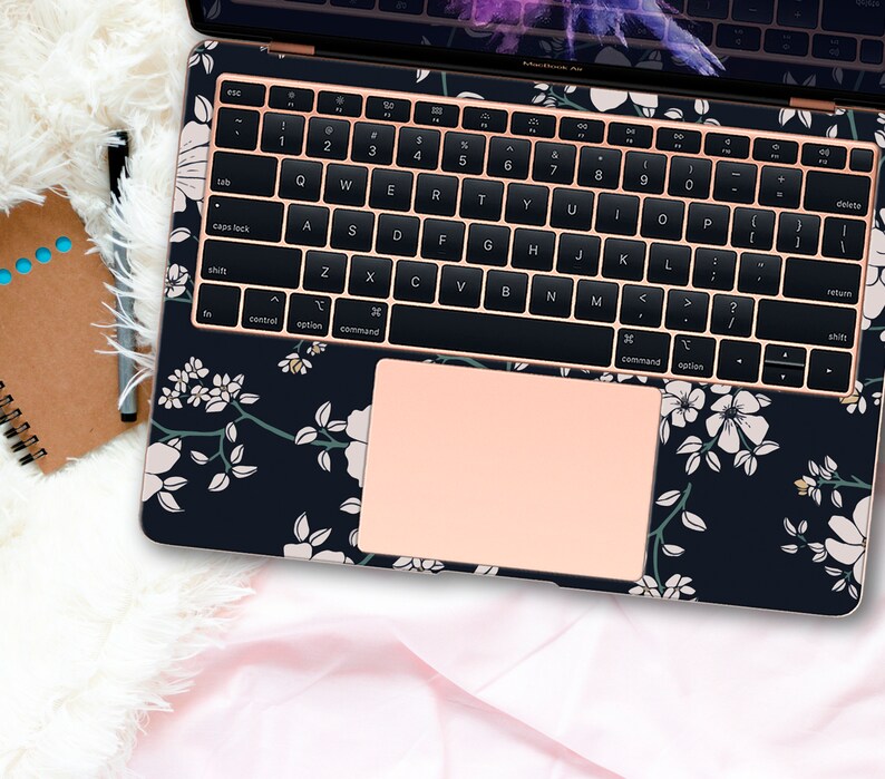 White Flowers Skins Macbook Pro 16 Pro 15 Retina 2018 Etsy