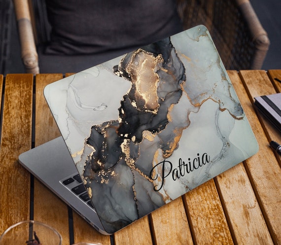 Marble Laptop Skin Sticker Name Notebook Vinyl Decal Dell Hp