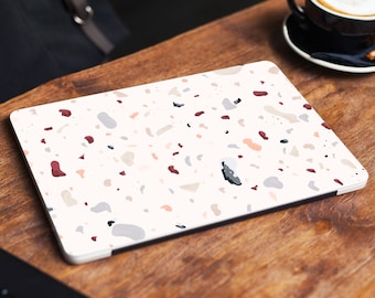 Terrazzo Pebble Abstract Stone Laptop Skin, Macbook Skin, Computer Decal Sticker Full Coverage Laptop Skin