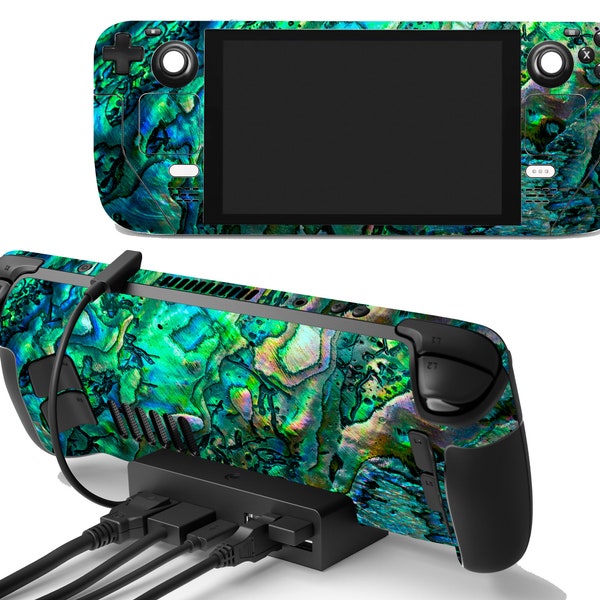 Abalone Shell Pattern Gaming Steam Deck Vinyl Skin Holographic Abstract Valve Console Steam Deck Decal Jeux vidéo Steam Deck Controller