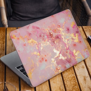 Rose Gold Marble Laptop Skin Custom Name Pink Oil Vinyl Decal Dell Hp Asus Lenovo Chromebook Acer Laptop Xiaomi Mi Notebook Laptop Skin