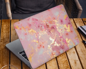 Rose Gold Marble Laptop Skin Custom Name Pink Oil Vinyl Decal Dell Hp Asus Lenovo Chromebook Acer Laptop Xiaomi Mi Notebook Laptop Skin