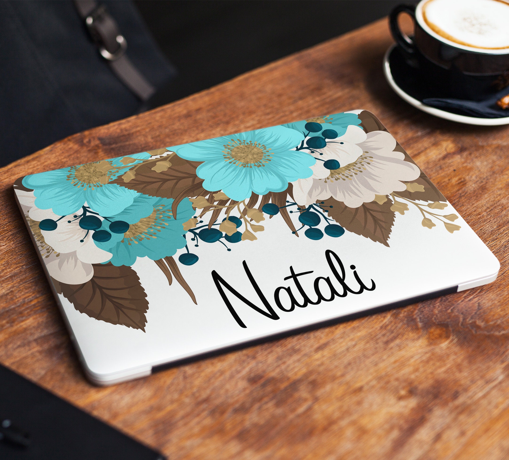 Name Universal Laptop Sticker Floral Notebook Vinyl Decal Dell Hp ...