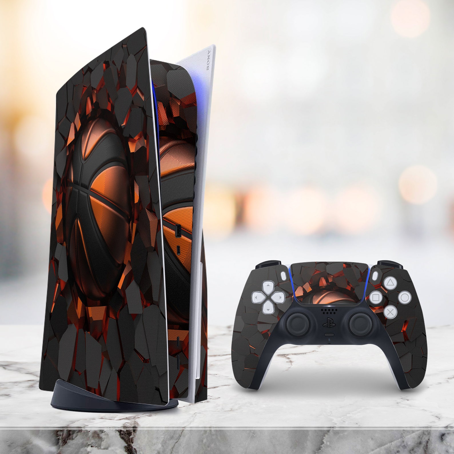 PS5 Orange Sport Ball Skin PS4 Black Sports Skin PS4 Fat Gamer - Etsy