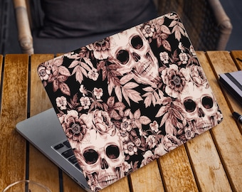 Skull  Laptop Skin Sticker Floral Notebook Vinyl Decal Dell Hp Lenovo Asus Chromebook Acer Laptop Decal Cover Skin Rose Pink Skull Sticker