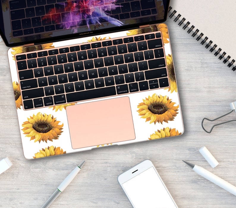 Sunflower Macbook Pro 13 Skin 2017 Macbook Air 11 13 Stickers Macbook 12 Inch Decal Laptop Cover Macbook Pro 15 2018 Vinyl Sticker Floral